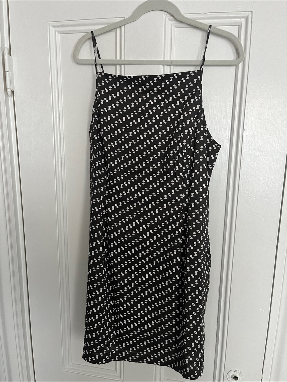 Madewell Brown and White Polka Dot Spaghetti Strap Mini Dress